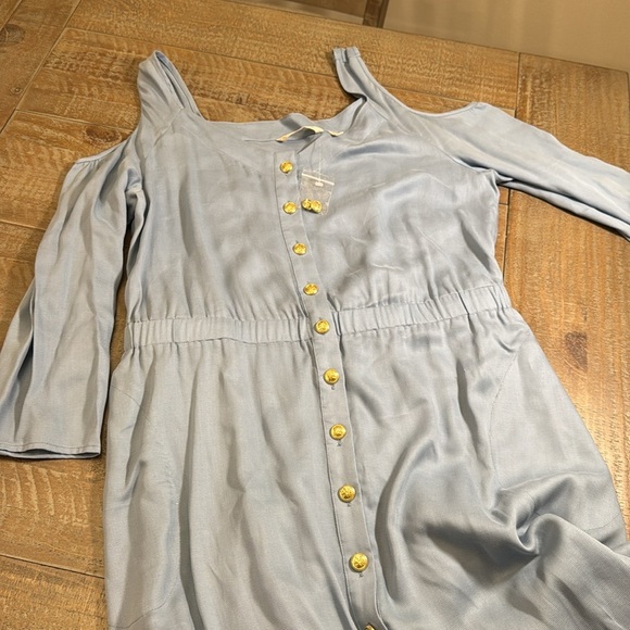 SOFT SURROUNDINGS "Bridgette" Cold Shoulder Tencel Dress - Size Medium - Picture 2 of 13